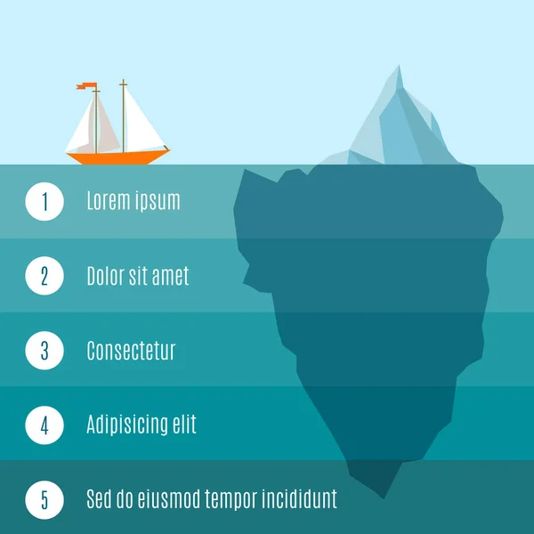 Navio encontra um iceberg - modelo infográfico —  Vetores de Stock