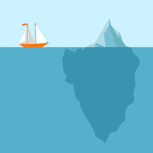 Ship meets  an iceberg - infographic template — Stock Vector