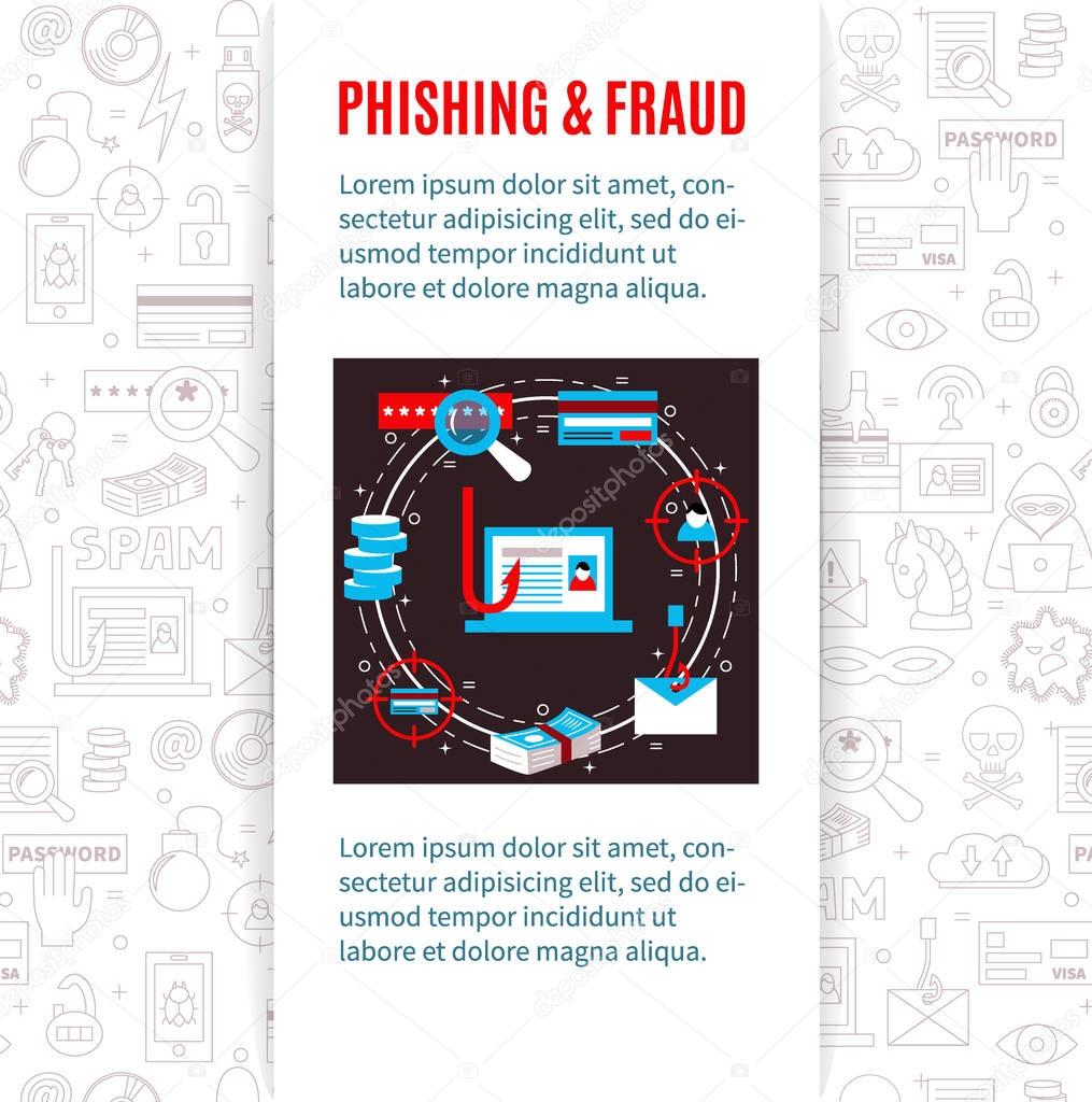 Phishing and fraud vector template