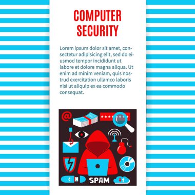 Bilgisayar güvenlik vektör şablonu