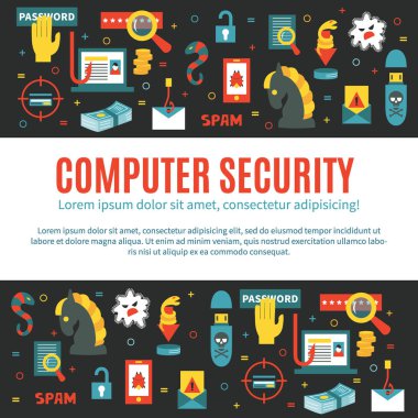 Vektör şablonu için kesmek ve cyber güvenlik