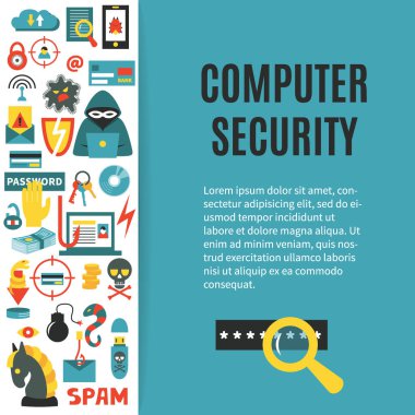 Bilgisayar güvenlik vektör şablonu