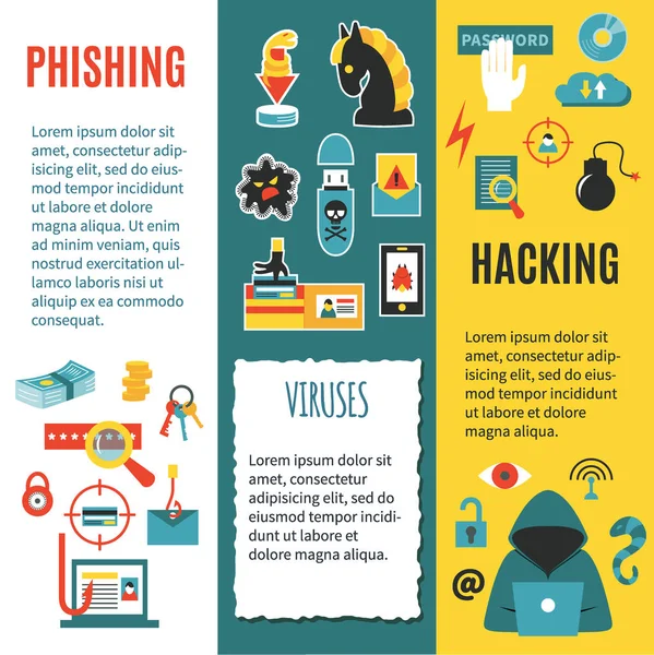 Kesmek ve siber suçlar için Vectical şablon