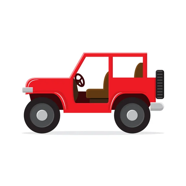 Elszigetelt fehér piros jeep — Stock Vector