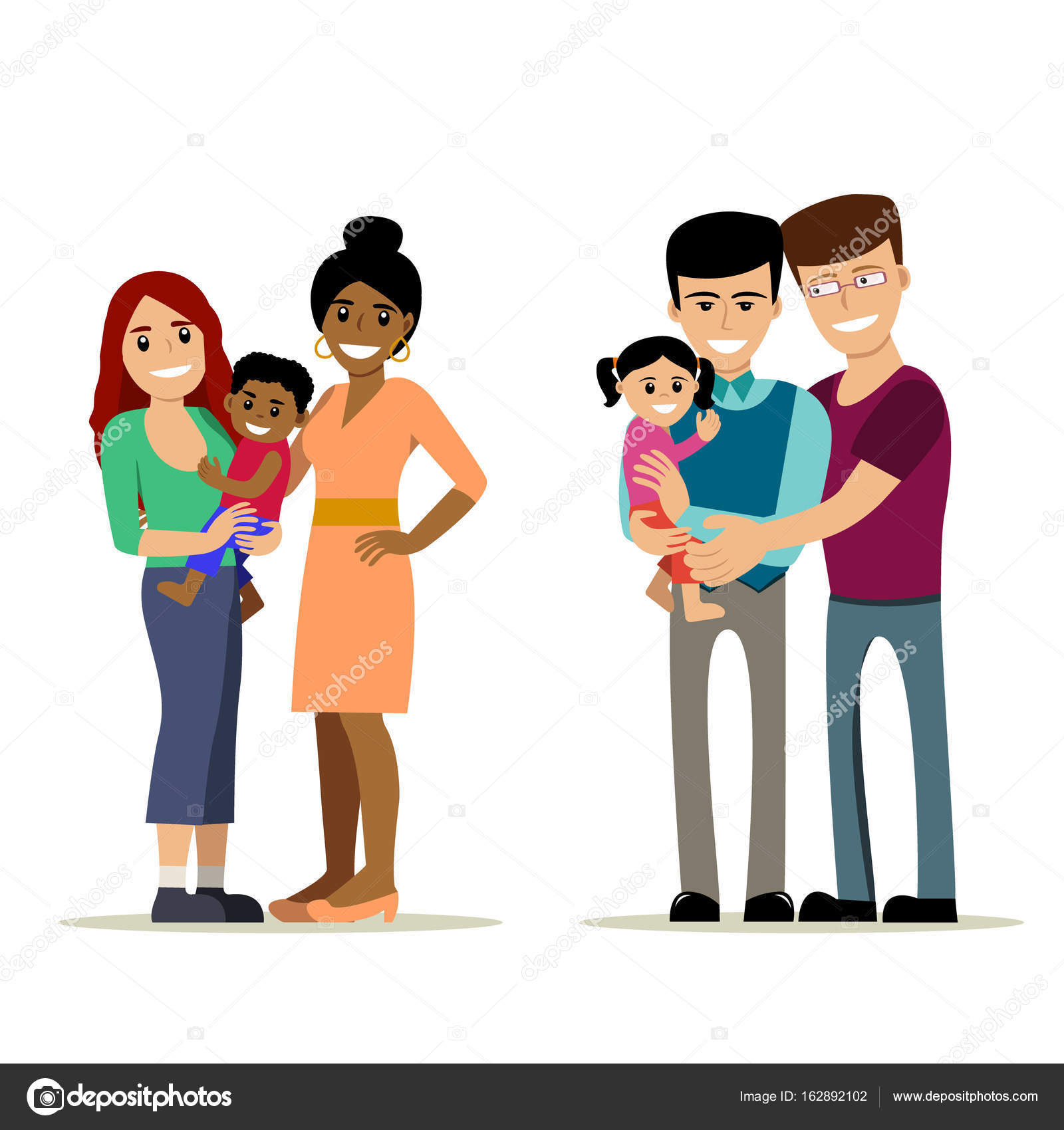 Gay couples with kids Stock Vector Image by ©Lenoleum #162892102
