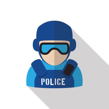 Polis koruması dişli ve eyeshield simgesi. 