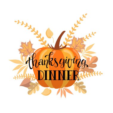 Handlettering Şükran akşam yemeği daveti tasarım