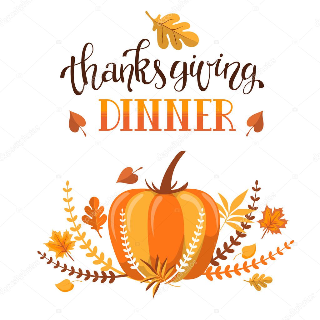 Handlettering thanksgiving dinner invitation design