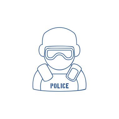 Polis bir eyeshild giyen satırı simgesi