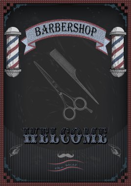 Çerçeve kenarlığı makas, makası, kesme tarağı işareti shingle barbe için