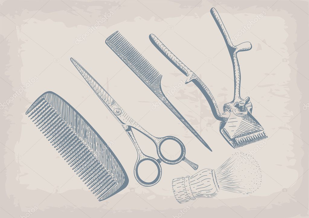 Scissors, clippers shears brush, swab, razor hairclipper blade s Stock Vector Image by ©bugege #126477686 Scissors, clippers shears brush, swab, razor hairclipper blade s Stock Vector Image by ©bugege #126477686