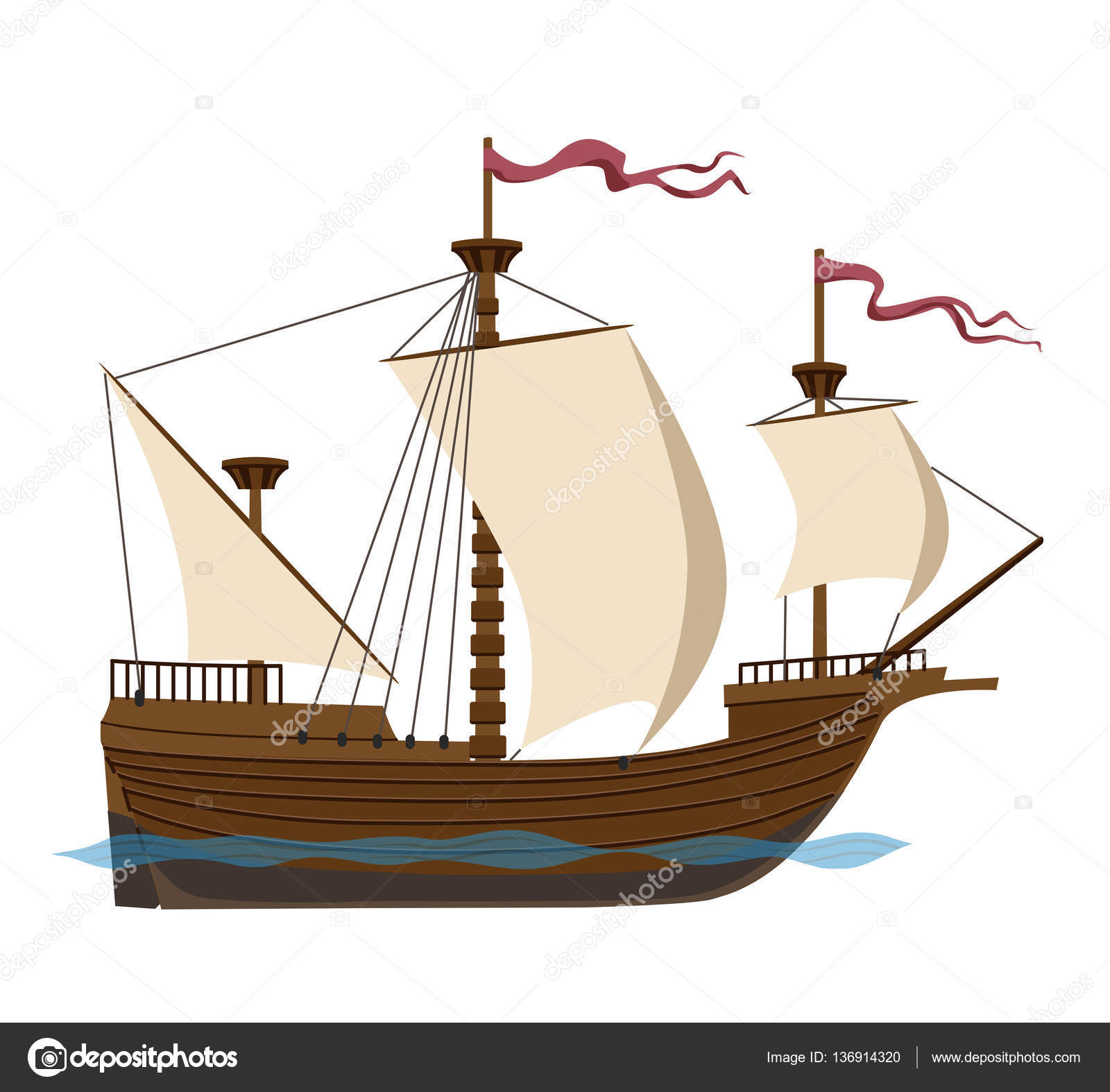 Boat wooden big ship vessel nave barque ark sail sailboat 