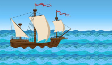 Tekne ahşap büyük gemi gemi NEF barque ark yelken yelkenli su deniz nehir okyanus dalgası arka plan vektör closeup yan vintage eski güzel kare işareti tabela illüstrasyon işareti deniz yaşam deniz manzarası