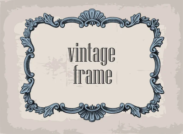 Vector hand drawn vintage frames. Retro style design element, postcard, banner, logo, template — Stock Vector