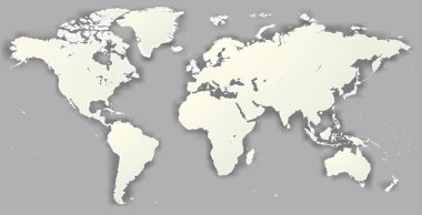Vektör boş yırtık siluet Dünya Haritası tek renkli DünyaHarita Şablon Web sitesi tasarım bilgi grafik. Detaylı modern yıldönümü düz Earth grafik, illüstrasyon siyah, gri arka plan harita dünya