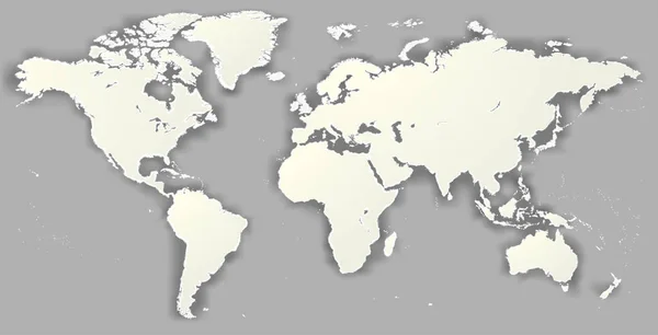 Vector Blank rasgado silhueta Mapa do mundo Monocromático Worldmap modelo website design info graphics. Detalhado aniversário moderno Plano Terra Gráfico, Ilustração do mapa do mundo preto, fundo cinza —  Vetores de Stock