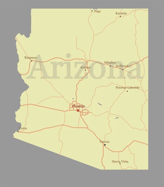 Carte d'État vectorielle de l'Arizona avec assistance communautaire et active les icônes Illustration pastel originale isolée sur fond gris — Image vectorielle