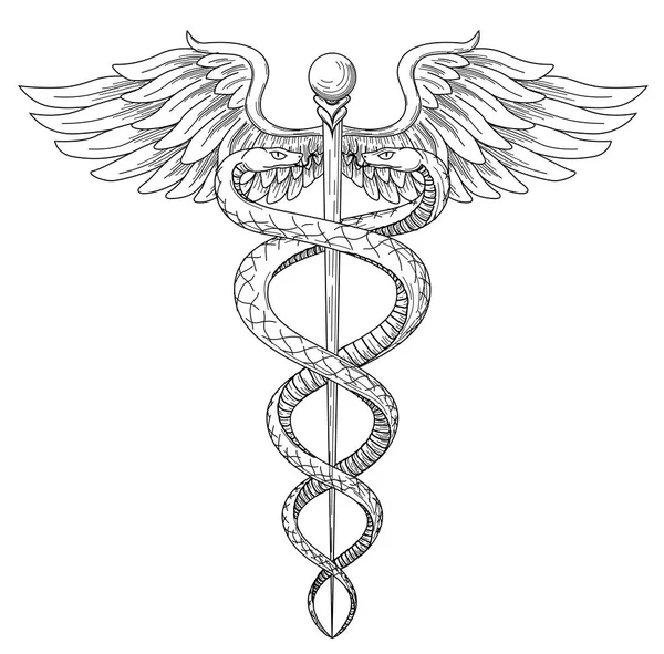 Ιατρικής και φαρμακευτικής Cadeus ιατρική γιατρός acient υψηλής λεπτομερείς sym — Διανυσματικό Αρχείο