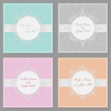 Düğün davet desen şirin bir dizi çizim eller. Çiçek 