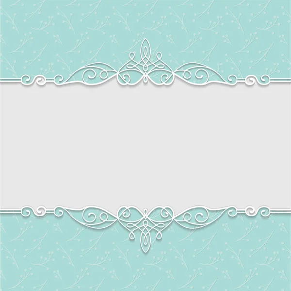 Vector elegant frame in turquoise colors for wedding invitations — Stock Vector