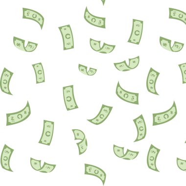 Dolar. Banknot yağmuru. Sorunsuz vektör çizim.