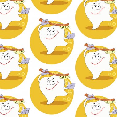 Diş. Seamless modeli. Sonsuz tekrarlanan öğeleri ile arka plan. Vektör çizim.