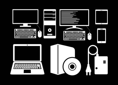 Web siteleri, akıllı telefonlar ve tabletler için uygulamaları için elektronik cihaz simgeler. Icons set.