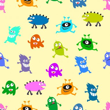 Canavar. Seamless modeli. Sonsuz tekrarlanan öğeleri ile bir figür. Vektör çizim.