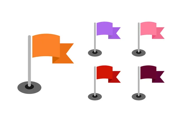 Flagge Zeigen Symbole Gesetzt Vektorillustration — Stockvektor