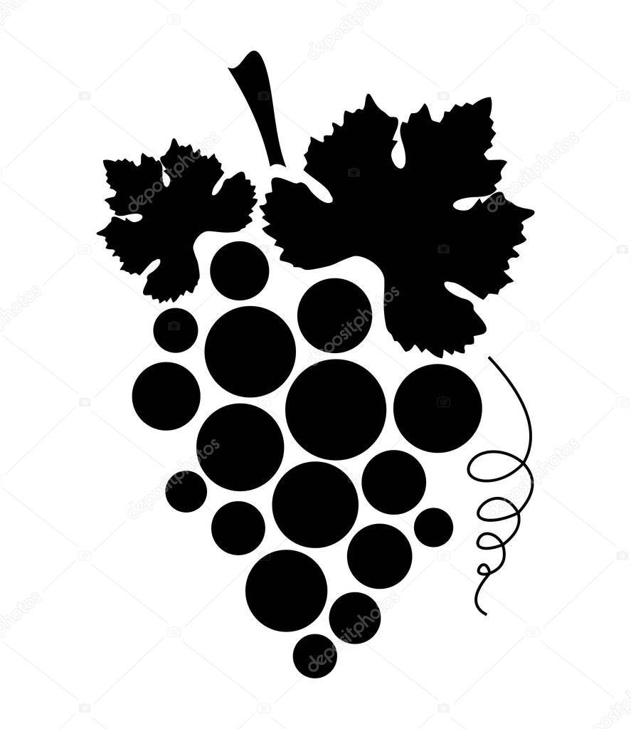 Grapes. A bunch of grapes. Icon. Vector illustration.