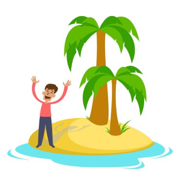 Issız bir adada insanlar. Bir yardım çığlığı.