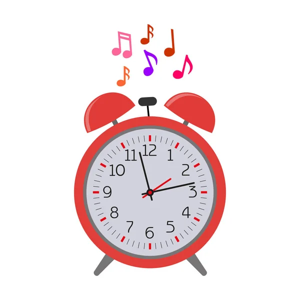 Reloj, despertador, despertador por la mañana . — Vector de stock