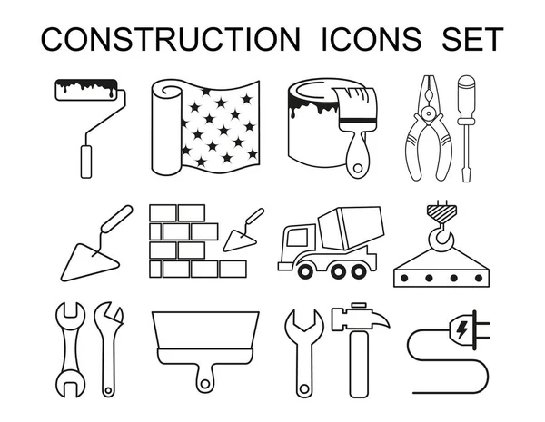 Bau. die eingestellten Icons. — Stockvektor