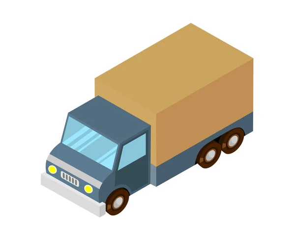 Vrachtwagen. Isometrisch. Vectorillustratie. — Stockvector