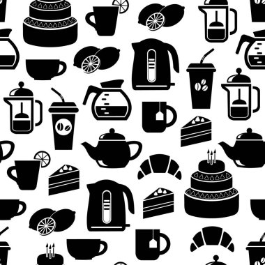 Sorunsuz arka plan kahve ve çay yapma.