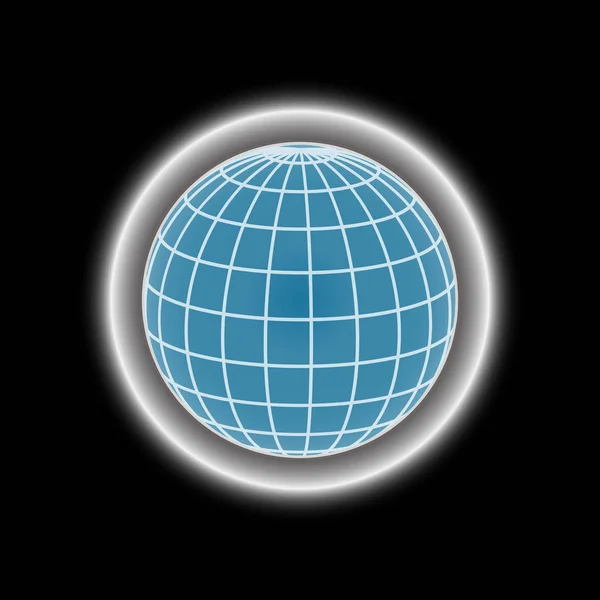 光る地球儀。ベクトル図. — ストックベクタ