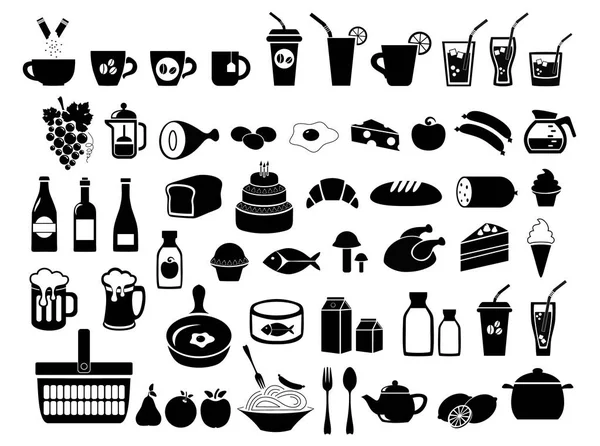 Food, grocery. The icons set. Vector illustration.