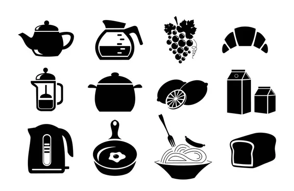 Food. Food package. Grocery. Set of icons. — Stock Vector