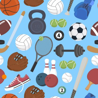 Spor. Spor malzemeleri. Sağlıklı bir yaşam tarzı. Şablon. Vektör illüstrasyonu