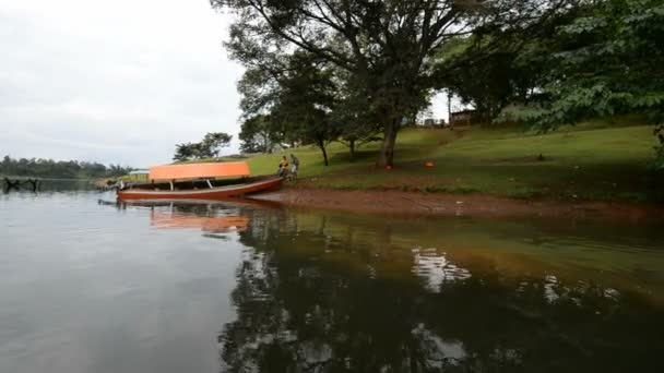 ウガンダの川の海岸の眺め — ストック動画