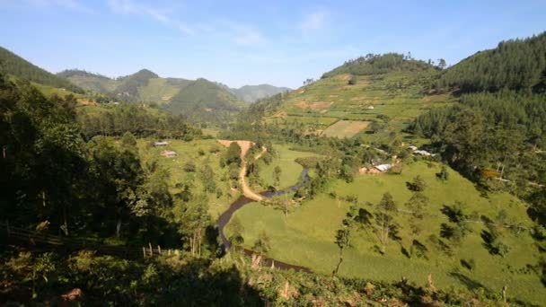 Paisaje agrícola en Uganda — Vídeos de Stock