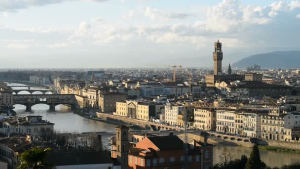 Pohled na západ slunce Florencie — Stock video