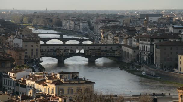 Zonsondergang uitzicht op Florence — Stockvideo