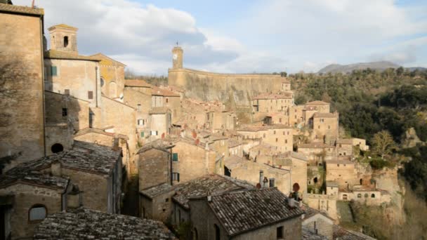 Hermosa ciudad medieval en Toscana — Vídeos de Stock