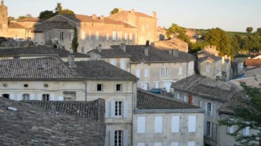 görünümü, ortaçağ şehir, Saint Emilion Fransa 