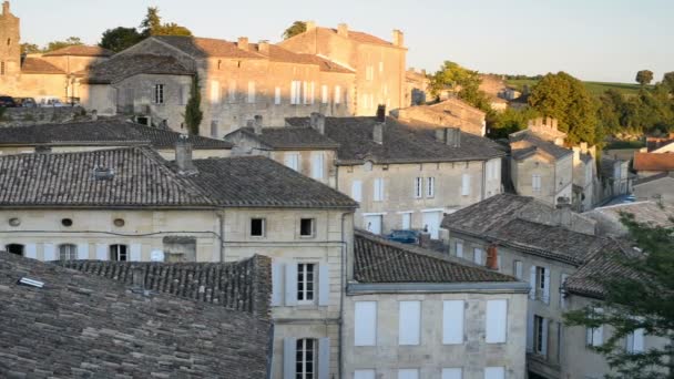 Weergave van de middeleeuwse stad van Saint Emilion in Frankrijk — Stockvideo