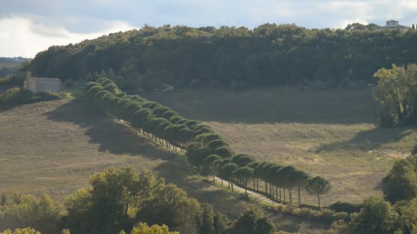 Toscane landschap in de buurt van san gimignano — Stockvideo