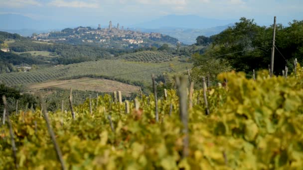 Middeleeuwse stad San Gimignano in Italië — Stockvideo