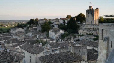 görünümü, ortaçağ şehir, Saint Emilion Fransa 