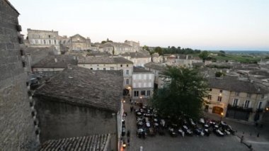 görünümü, ortaçağ şehir, Saint Emilion Fransa 